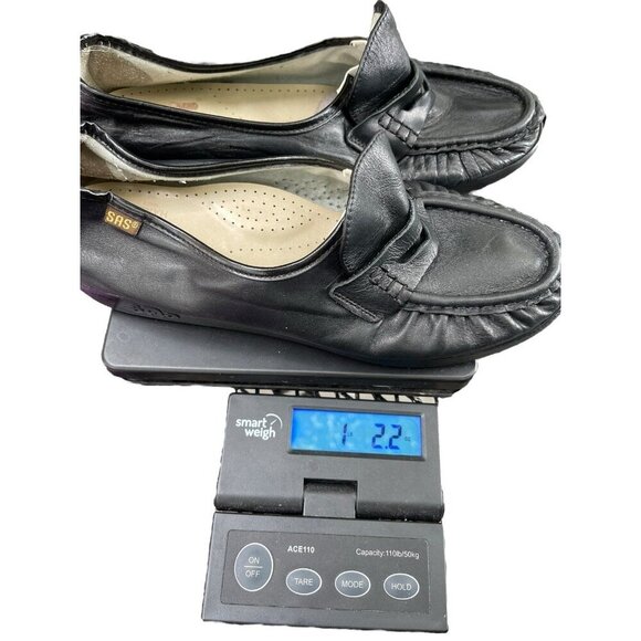 SAS Classic Timeless Loafers Shoes Size 10 Black Leather - Picture 9 of 9